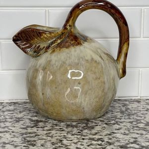 Studio Art Pottery Round Beige Brown Pitcher